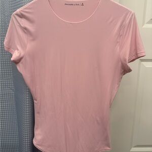 Abercrombie & Fitch Pink Fitted Short Sleeve T-Shirt